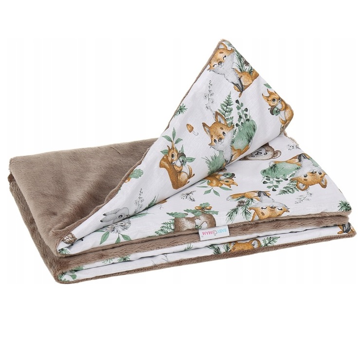 Kocyk dla dziecka Lis i Wiewiórka + plusz AL