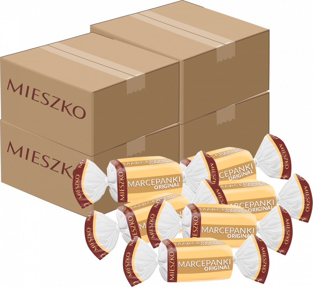 4x Cukierki Mieszko Marcepanki Original, migdałowy, 2.5kg