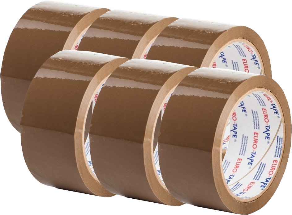 6x Taśma pakowa Dalpo Eurotape, Premium "Extra mocna", 50mm x 66m, brązowy