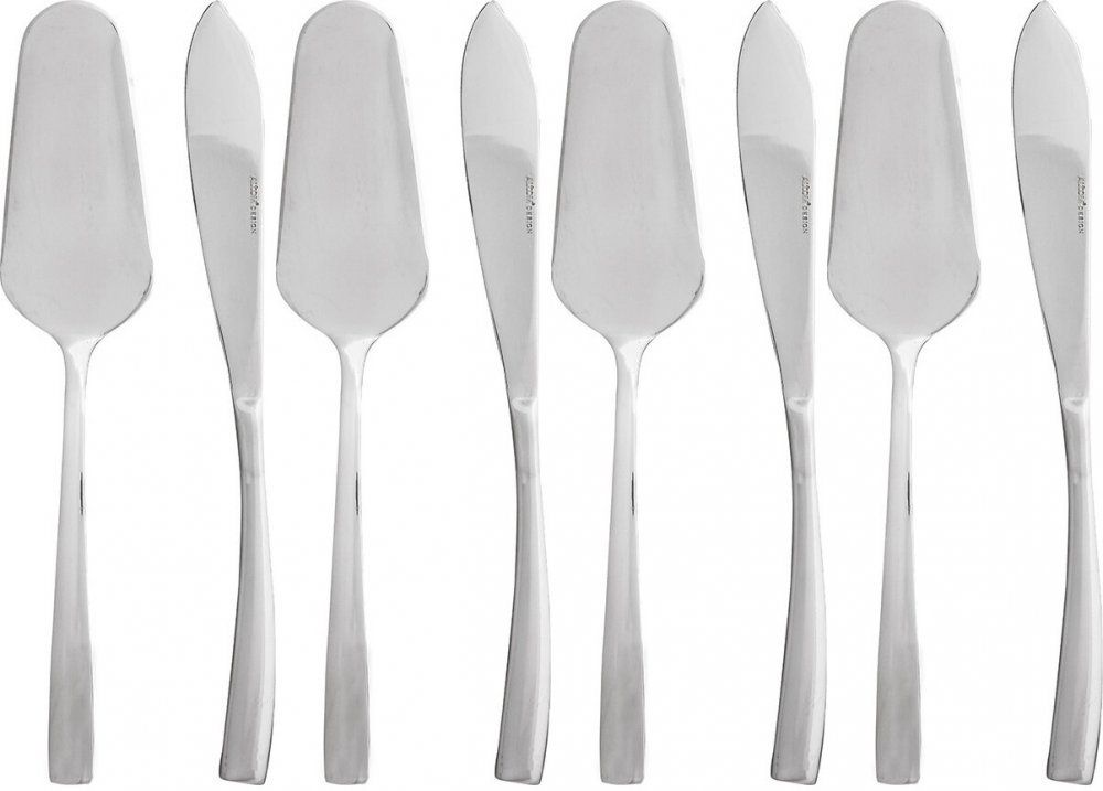 4x Łopatka i nóż do tortu Altom Design Future, w pudełku flok, srebrny