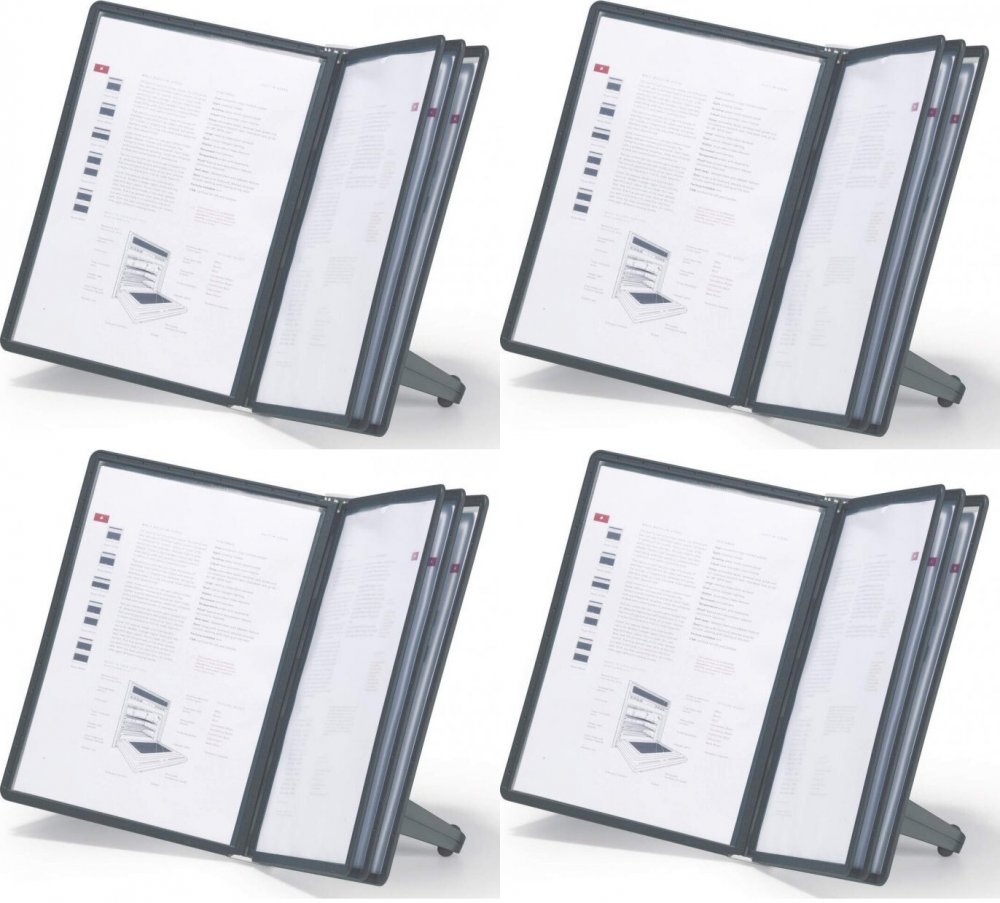 4x System paneli informacyjnych Durable Sherpa Soho Table 5, stołowy, A4, 5 paneli, czarny