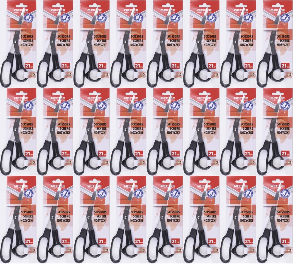 24x Nożyczki biurowe Office Products, klasyczne, 21cm, czarny