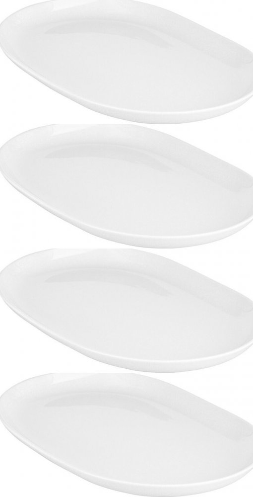 4x Półmisek MariaPaula Moderna Biała, 28x20x2,5cm, porcelana, biały