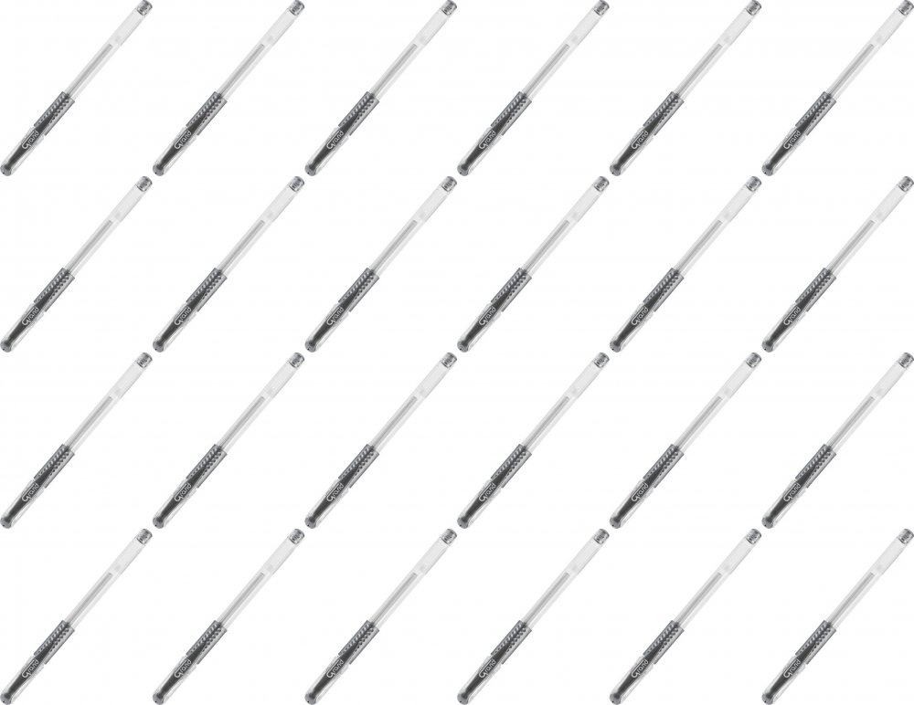 24x Długopis żelowy Grand GR-101, 0.5mm, srebrny
