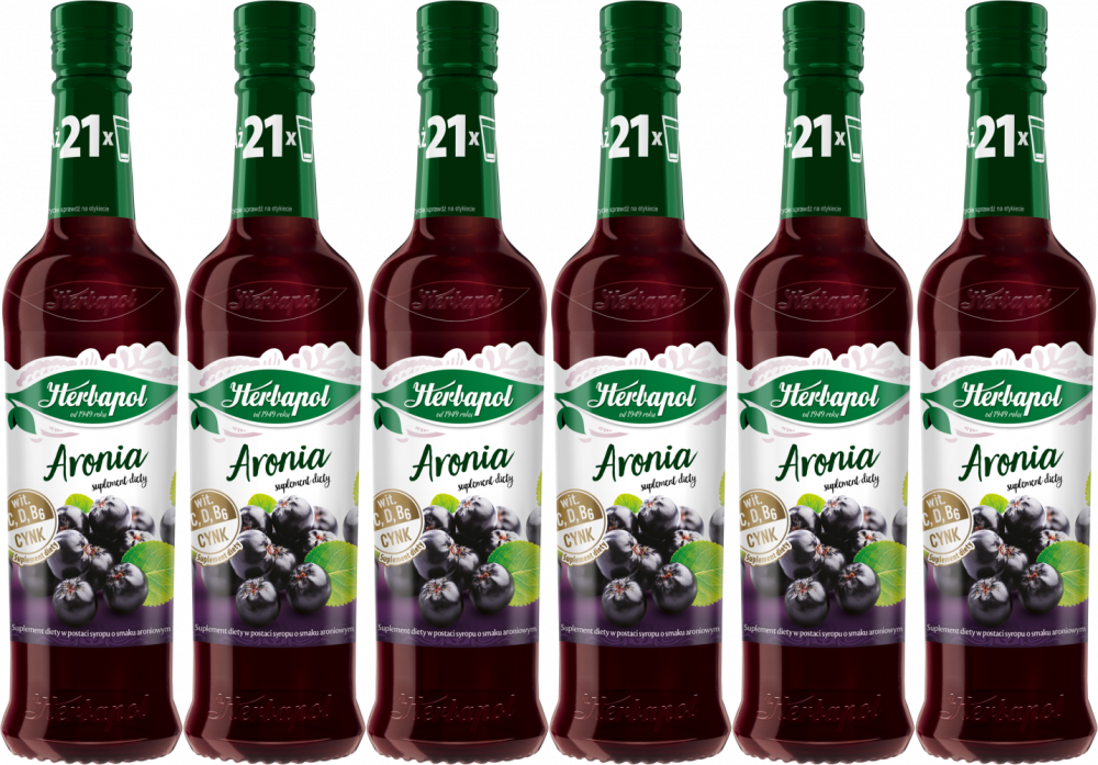 6x Syrop Herbapol Owocowa Spiżarnia, aroniowy, 420ml