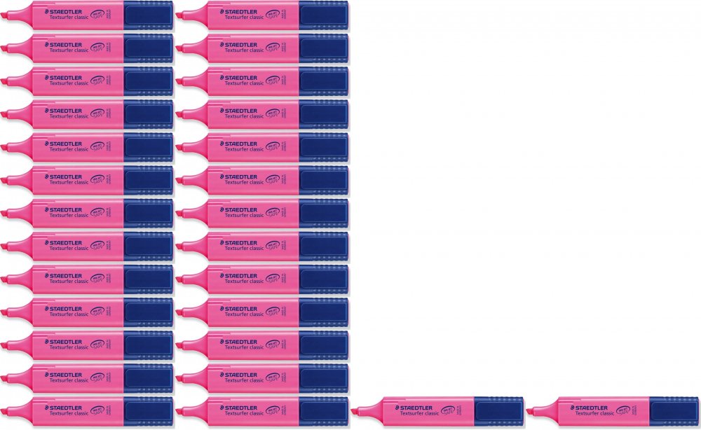 30x Zakreślacz Staedler, ścięta, 5mm, różowy