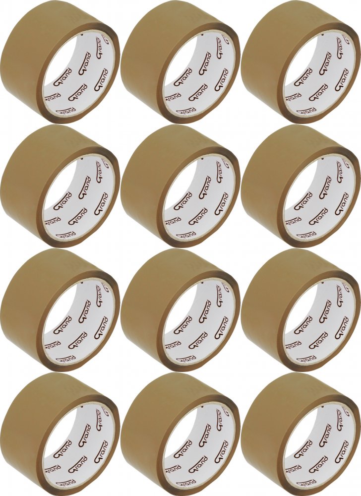 12x Taśma pakowa Grand, 48mmx66m, brązowy