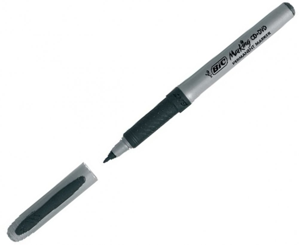 Marker Bic Ultra Fine, do płyt CD/DVD, okrągła, 0.8mm, czarny