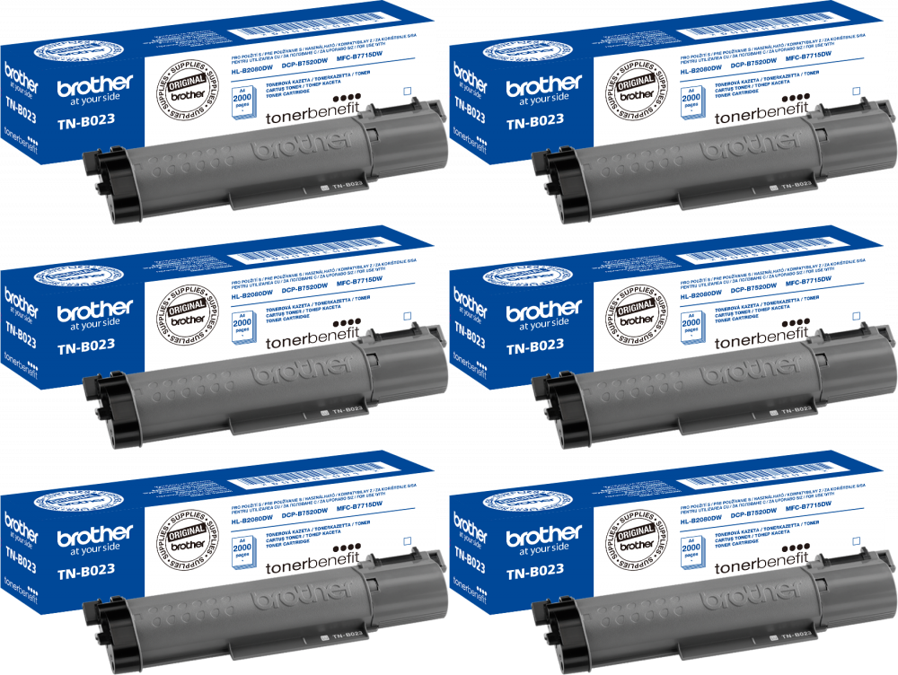 6x Toner Brother (TNB023), 2000 stron, black (czarny)