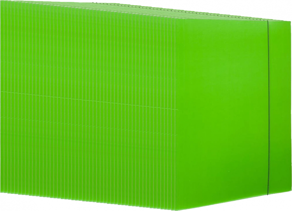 50x teczka z gumką Barbara, A4, klejona, lakierowana, zielony