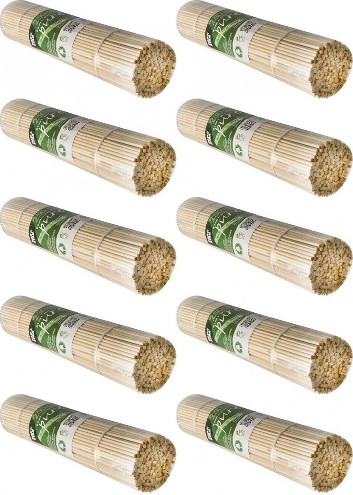 10x Patyczki do szaszłyków Papstar Pure, bambus, 25cm, 250 sztuk