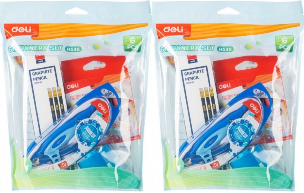 2x Zestaw szkolny Deli, 6 elementów