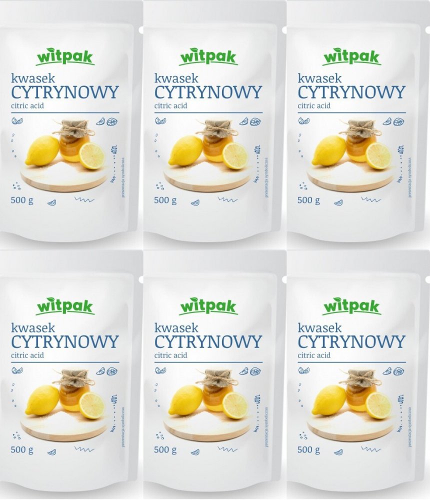 6x Kwasek cytrynowy Witpak, 500g