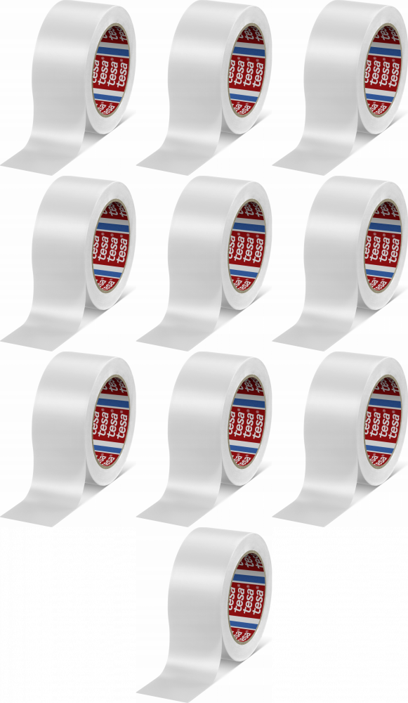 10x Taśma ostrzegawcza Tesa Professional 60760, 33mx50mm,PVC, biały