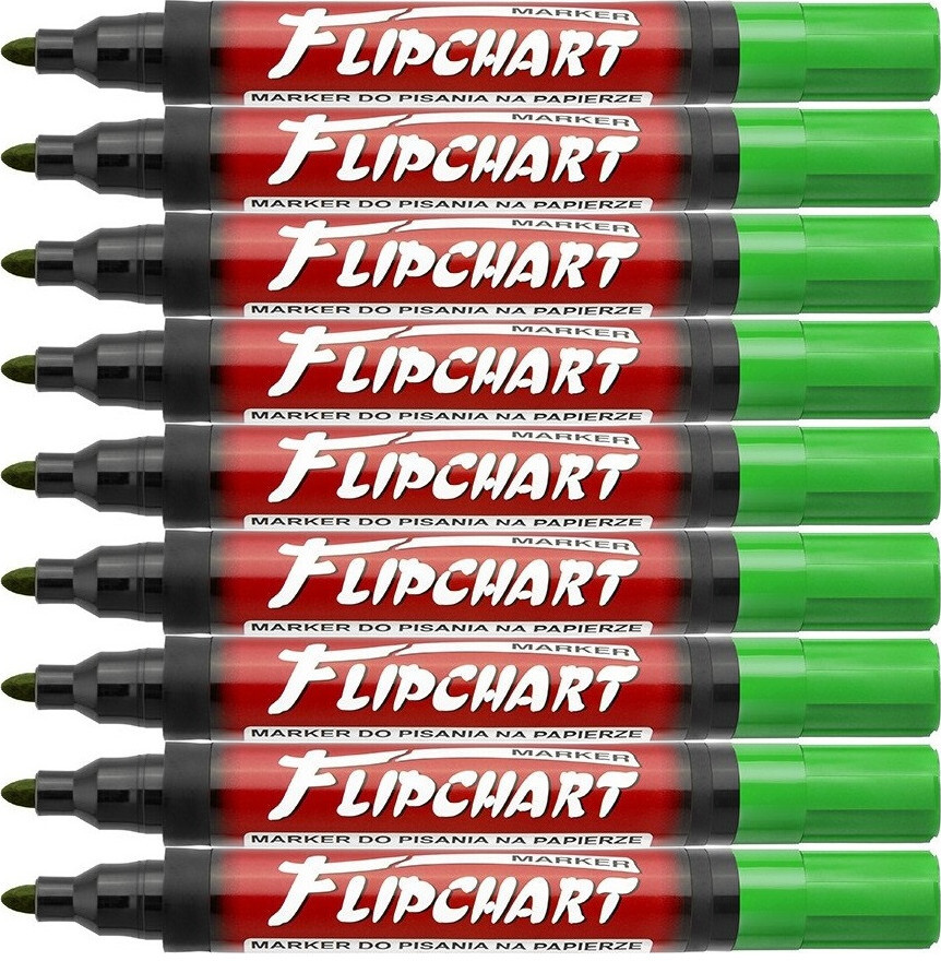 3x Marker do flipchartów Kamet Standard, okrągła, 5mm, zielony