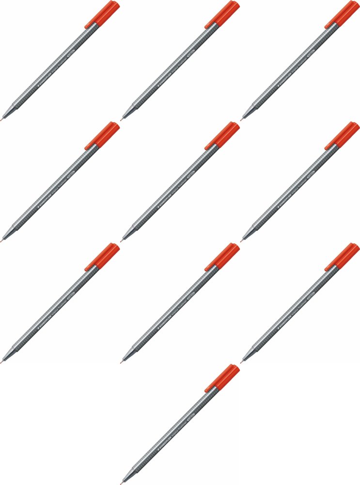 10x Cienkopis Staedtler, TriPlus 334, 0.3mm, czerwony