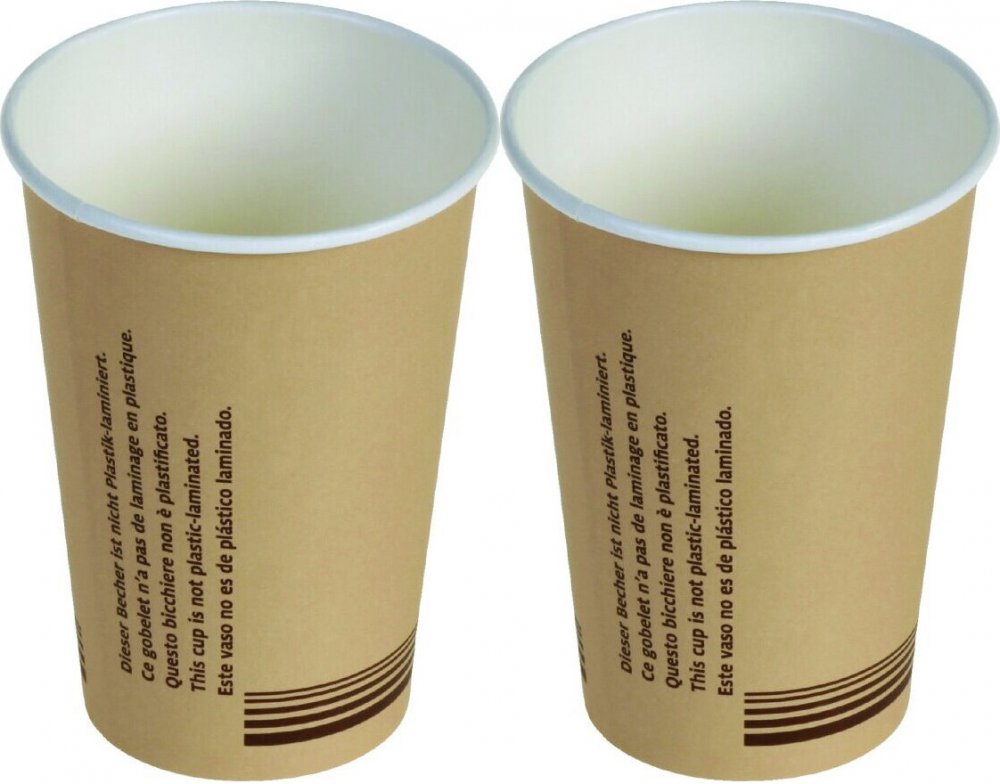 2x Kubki jednorazowe Packman, 200 ml, papier, 50 sztuk, brązowy