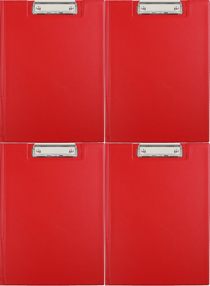 4x Clipboard D.Rect, z okładką, A4, czerwony