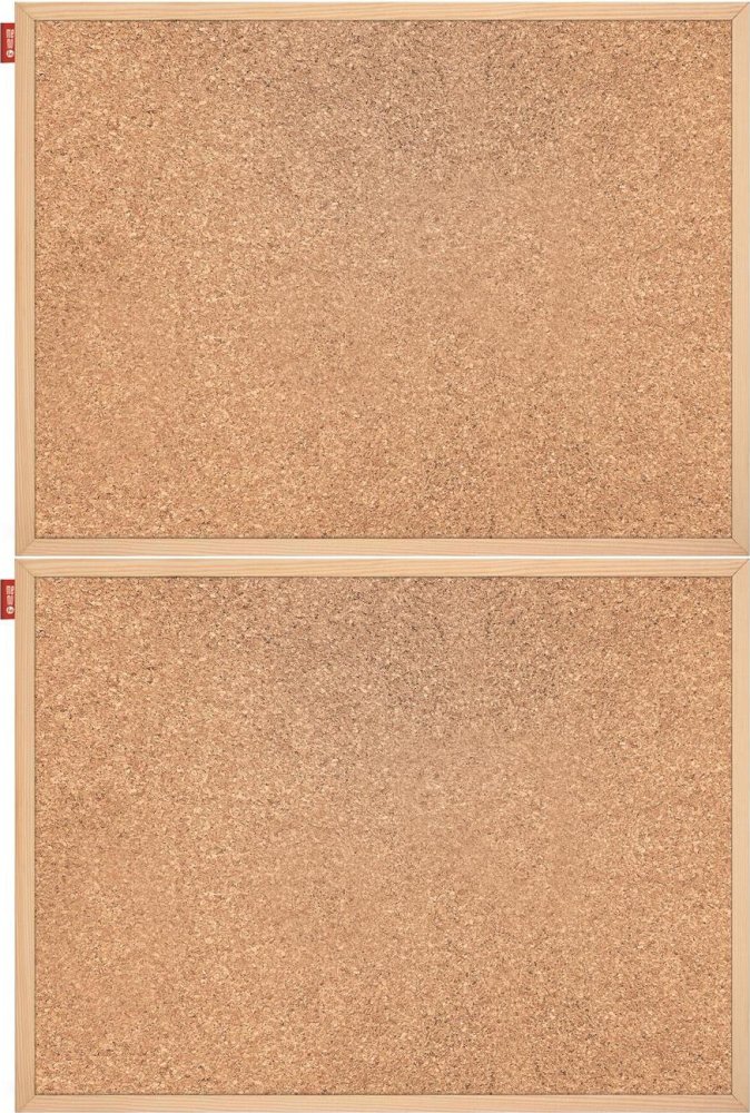 2x Tablica korkowa MemoBe, w ramie drewnianej, 40x30cm, brązowy