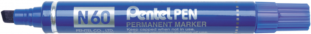 Marker permanentny Pentel N60, ścięta, 5.5 mm, niebieski