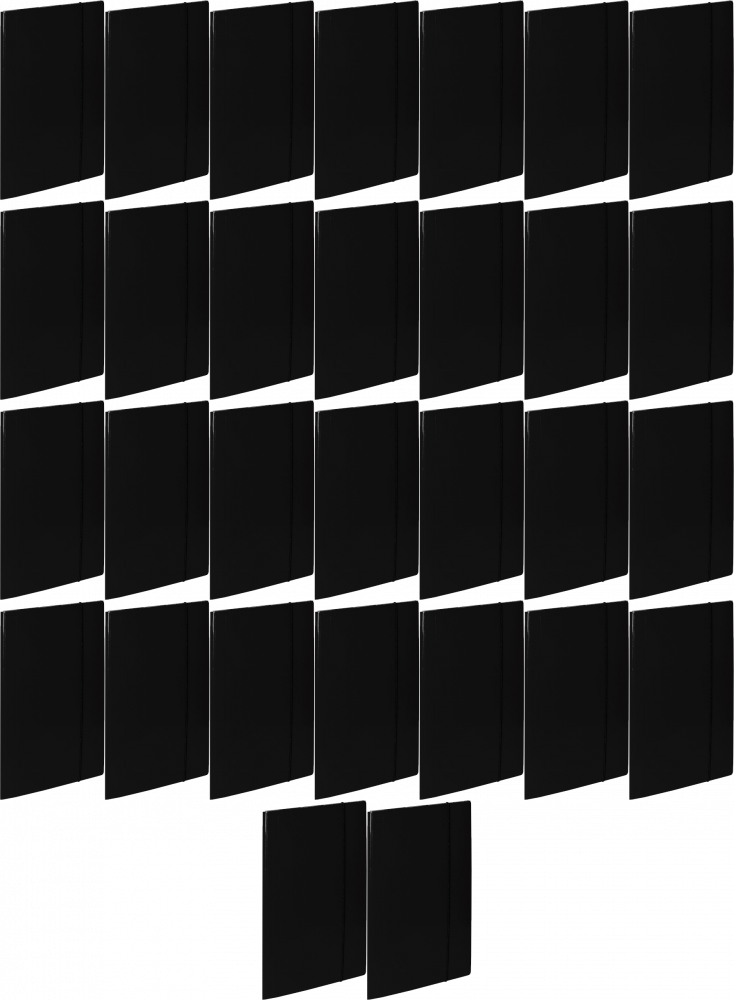 60x Teczka kartonowa z gumką VauPe Soft, A4, 450g/m2, 20mm, czarny