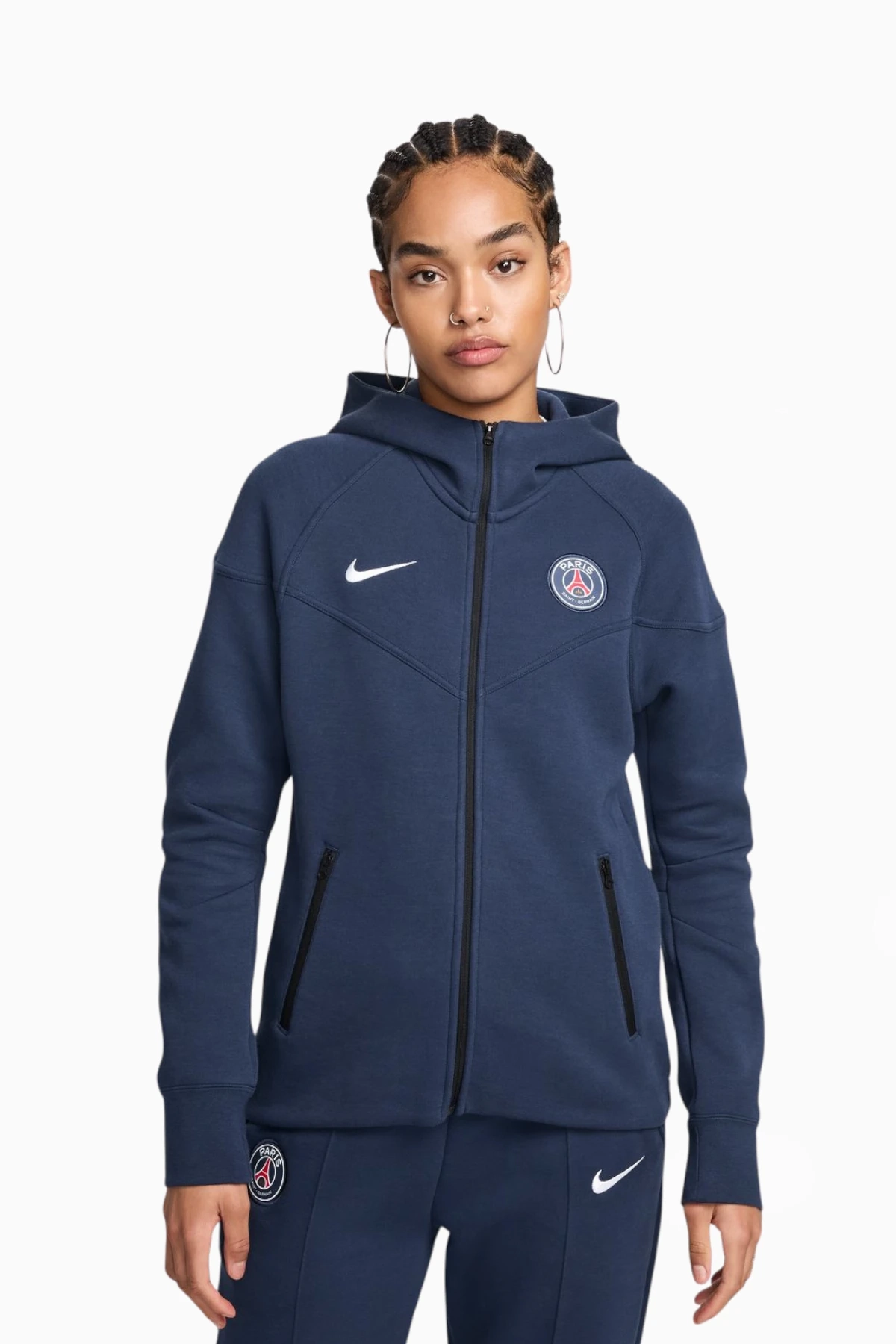 Bluza z kapturem Nike PSG 24/25 Tech Fleece Windrunner Damska - Granatowy