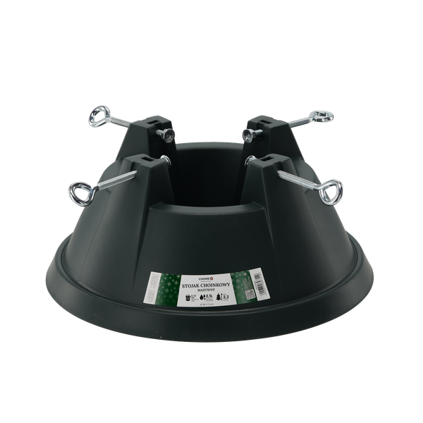 Stojak do choinki plastik 4 wkręty max 2,2m zielony z pojemnikiem na wodę 5-12cm