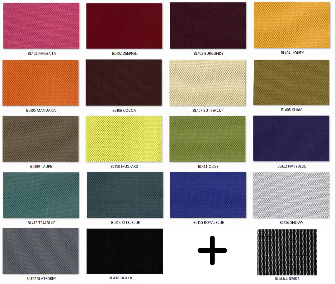 FULKRUM fotel biurowy czarny, siatka 3 kolory, tkanina 18 kolorów lub skóra naturalna (SIATKA OPARCIA SM: SM01, TKANINA SIEDZISKA I ZAGŁÓWKA: BL410)