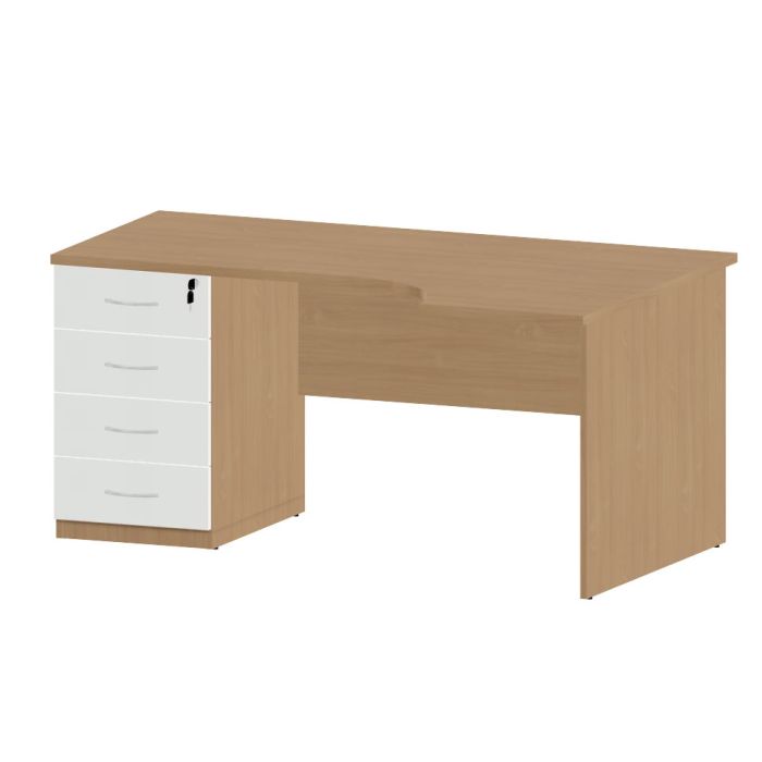 HEBE BP29/7 Biurko szafkowe lewe 158,5/70x100/74h (Kolor korpusu: Dąb Lindberg)
