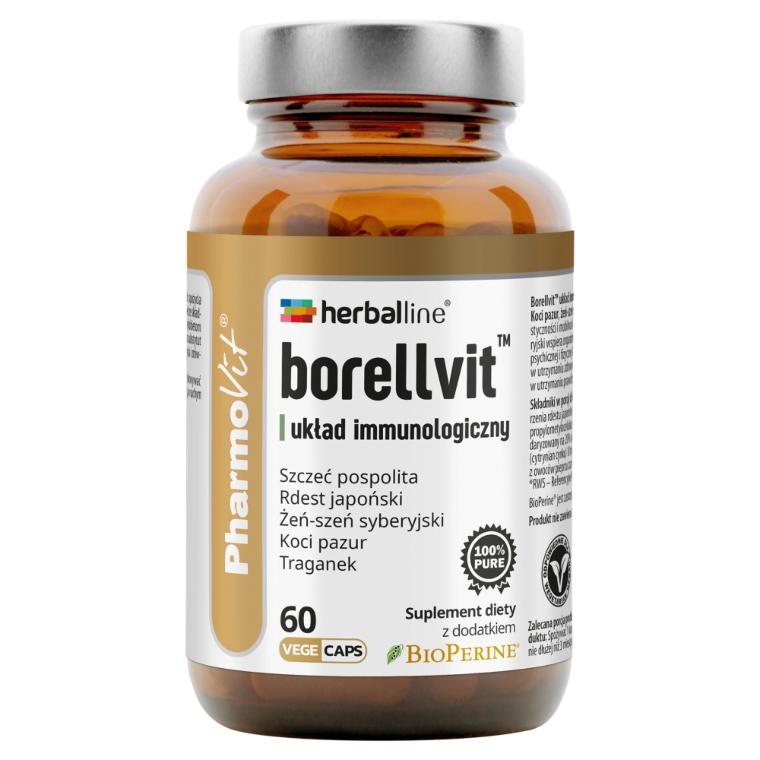 Pharmovit herballine borellvit układ immunologiczny, 60 kapsułek roślinnych