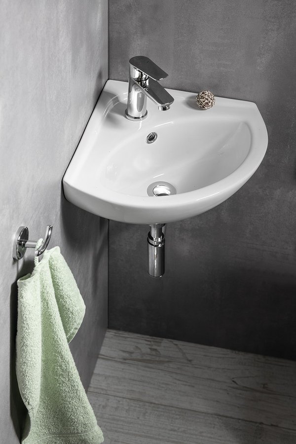 Aqualine Luigi umywalka 33,7x33,7 cm ścienna narożna biała FS161