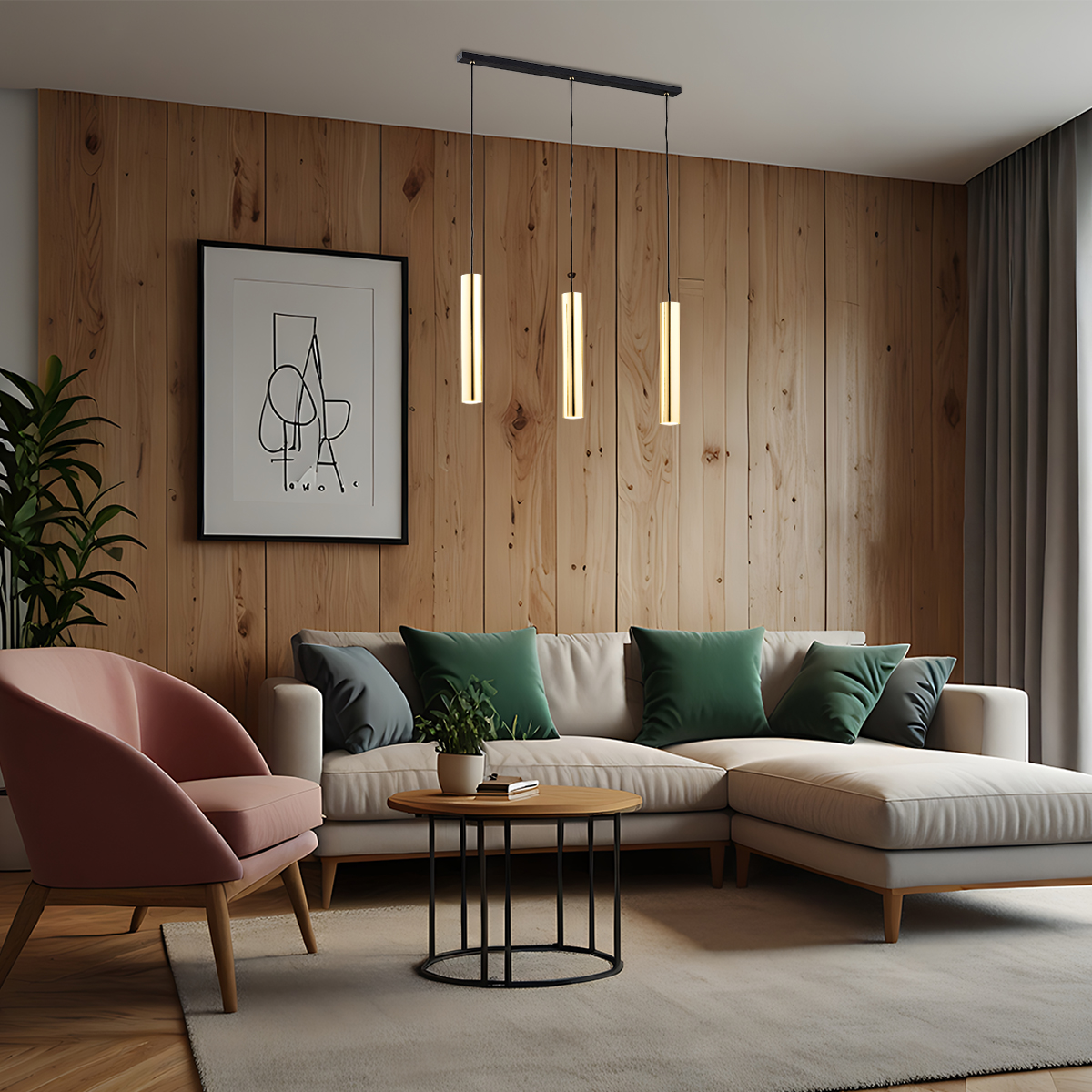 Argon Gomera Plus lampa wisząca 3x5W czarny/mosiądz 6113