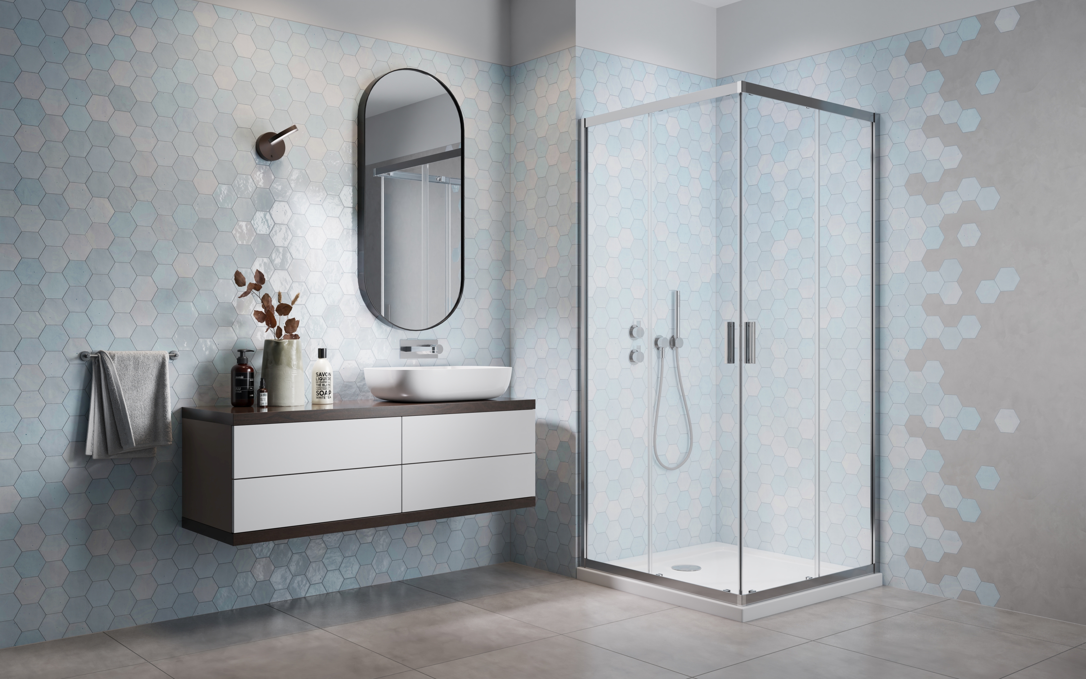 Radaway Alienta D kabina prysznicowa 80x90 cm prostokątna chrom/szkło przezroczyste 10258090-01-01 - Wysyłka w 24h