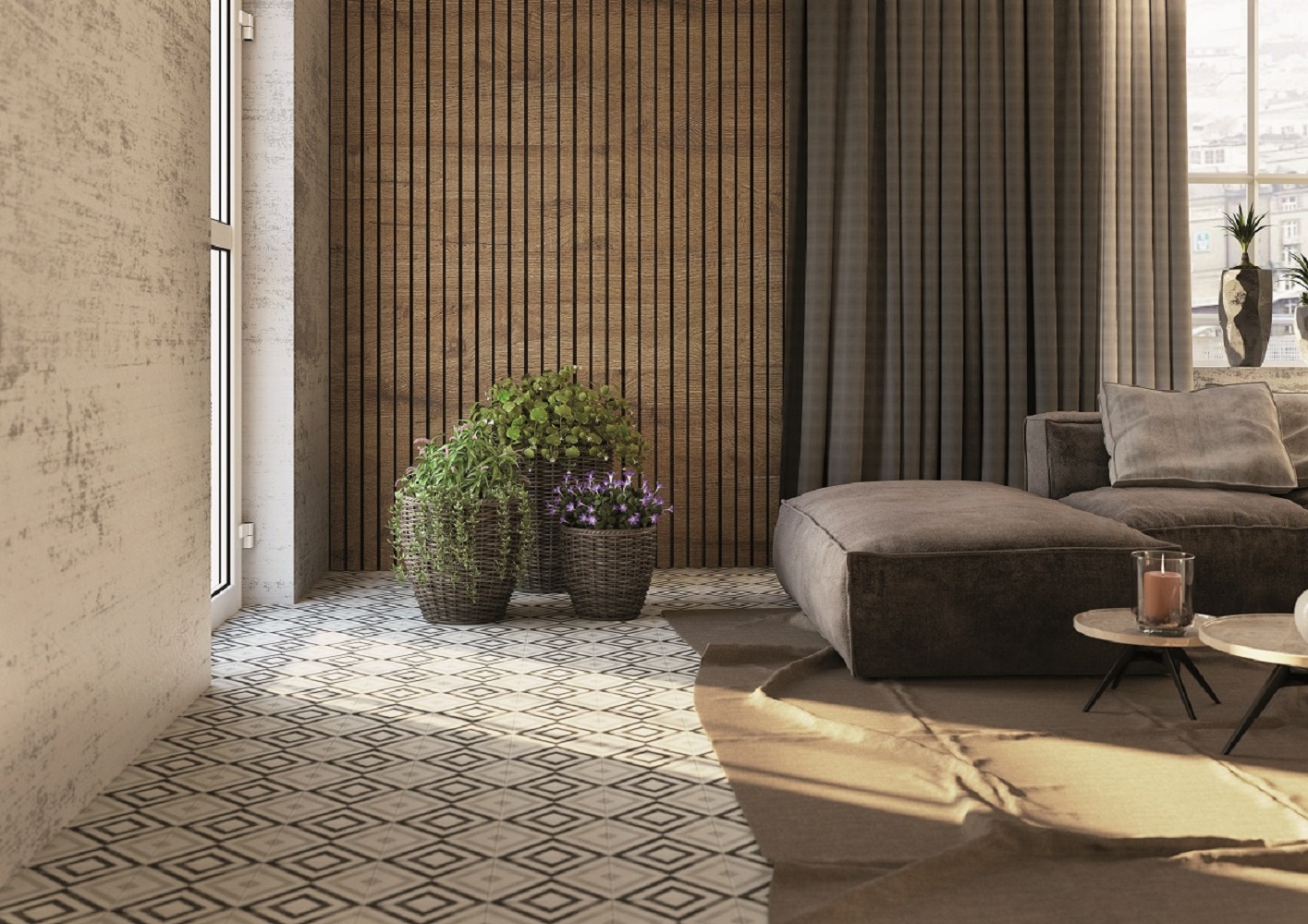 Monopole Avenue Grey Decor Square dekor ścienno-podłogowy 18,7x18,7 cm