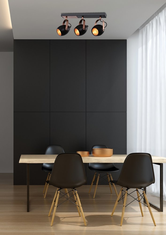 Candellux Anica lampa podsufitowa 3x40W czarno/miedziana 93-82589