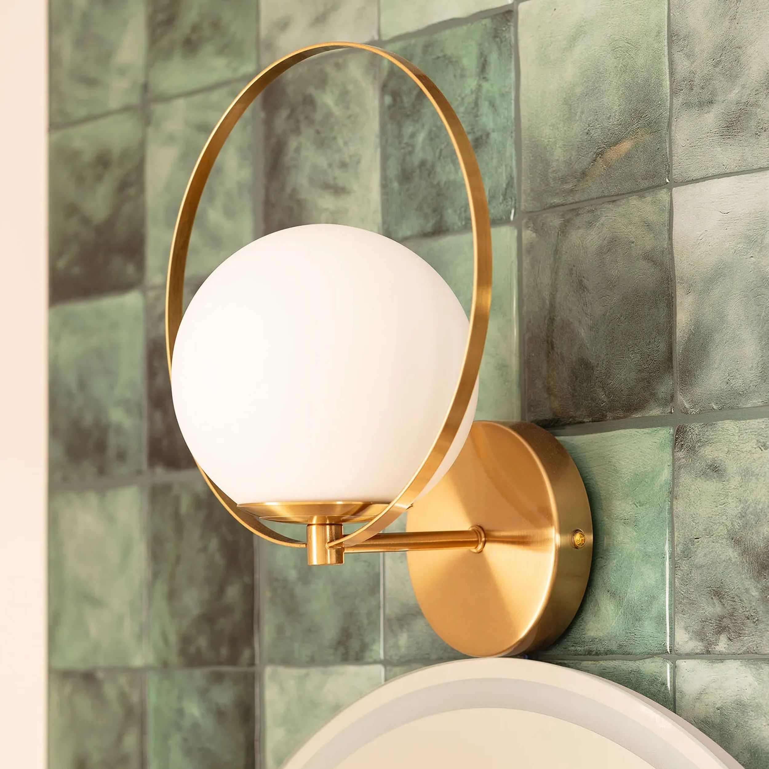 Abruzzo Milano Florencia kinkiet 1x40W złoty/klosz mleczny ABR-KF-E27 - Wysyłka w 24h