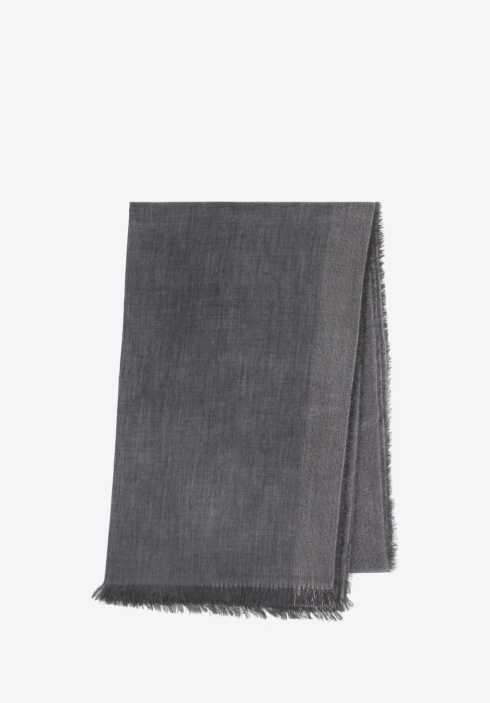 Szal z domieszką wiskozy szaro - srebrny