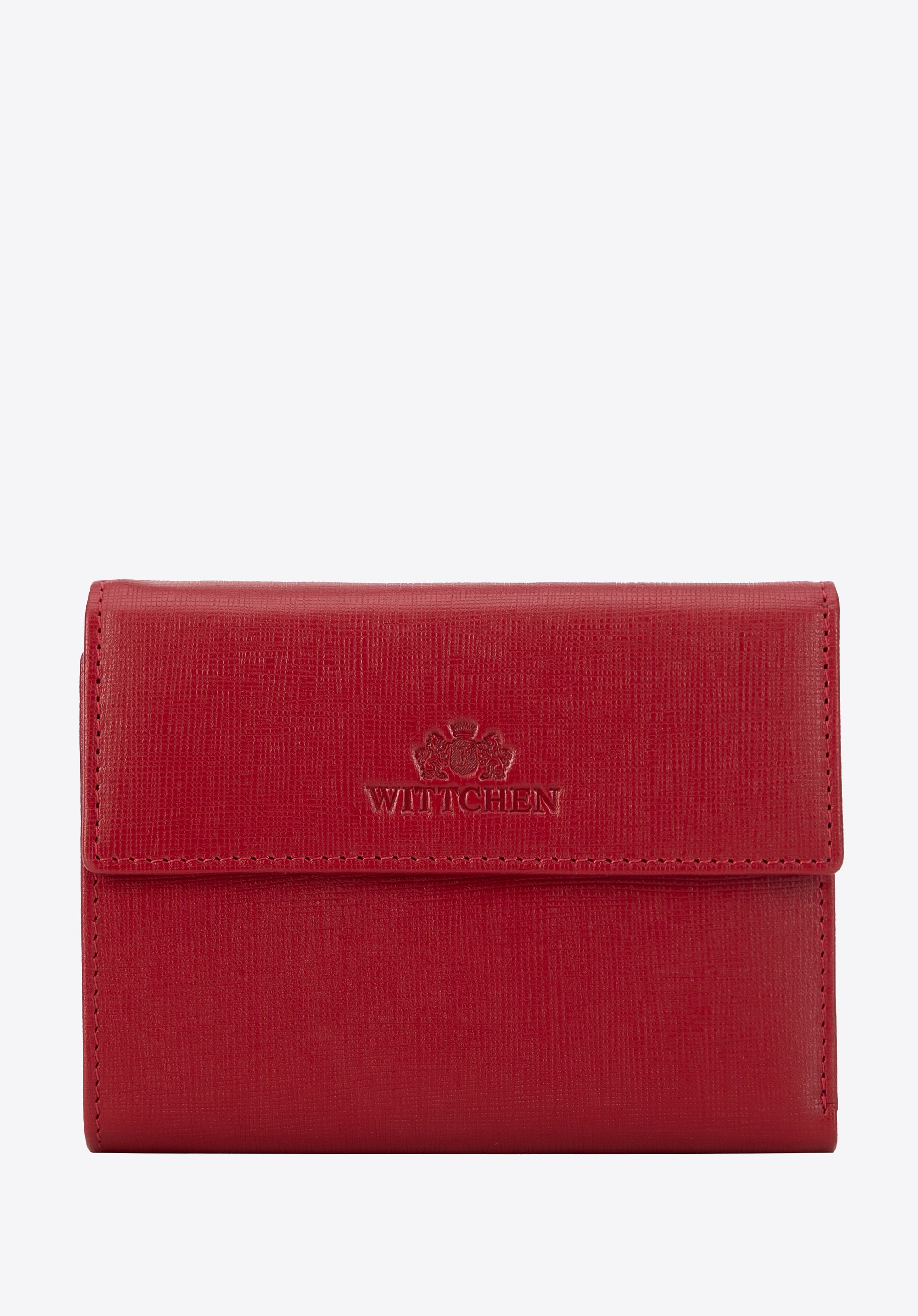 Damski portfel ze skóry saffiano czerwony