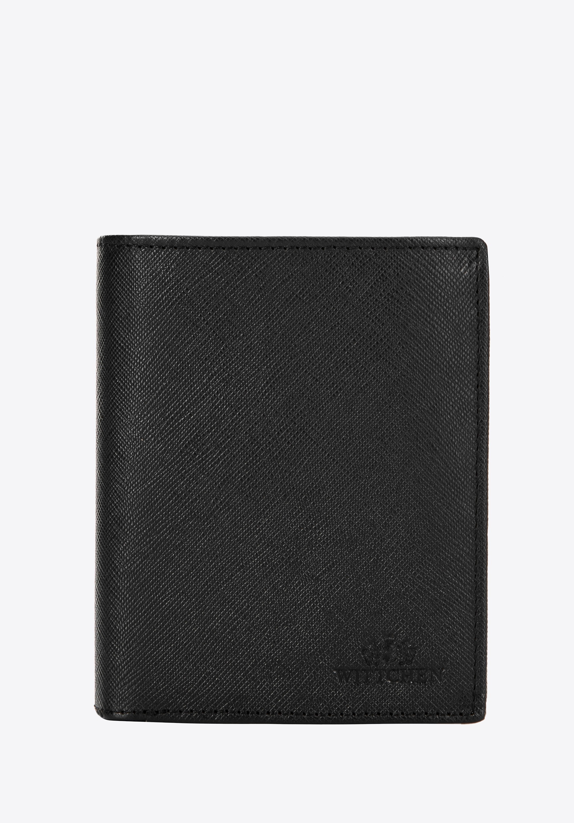 Portfel męski ze skóry naturalnej saffiano czarny