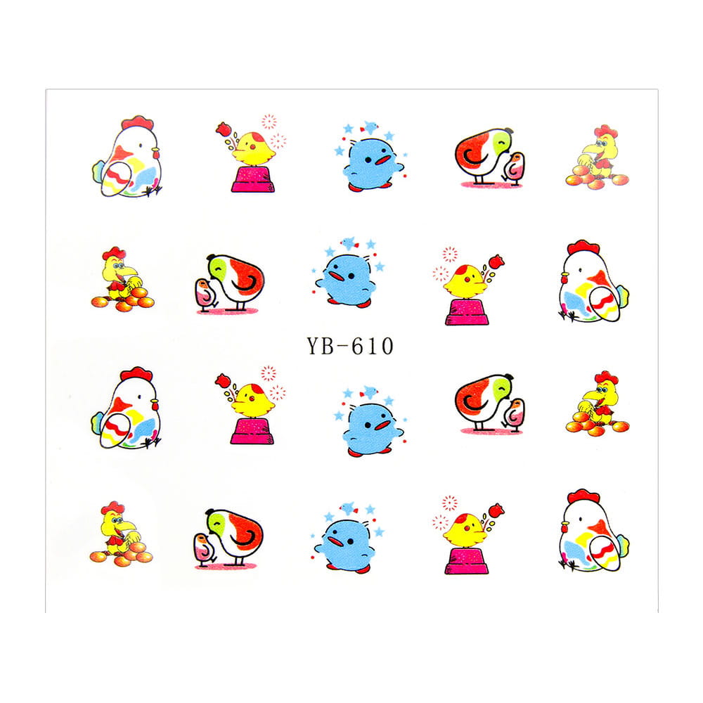 Naklejki wodne do paznokci bajkowe YB-610