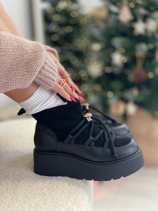 Śniegowce 008 - 1 Czarny welur / lico