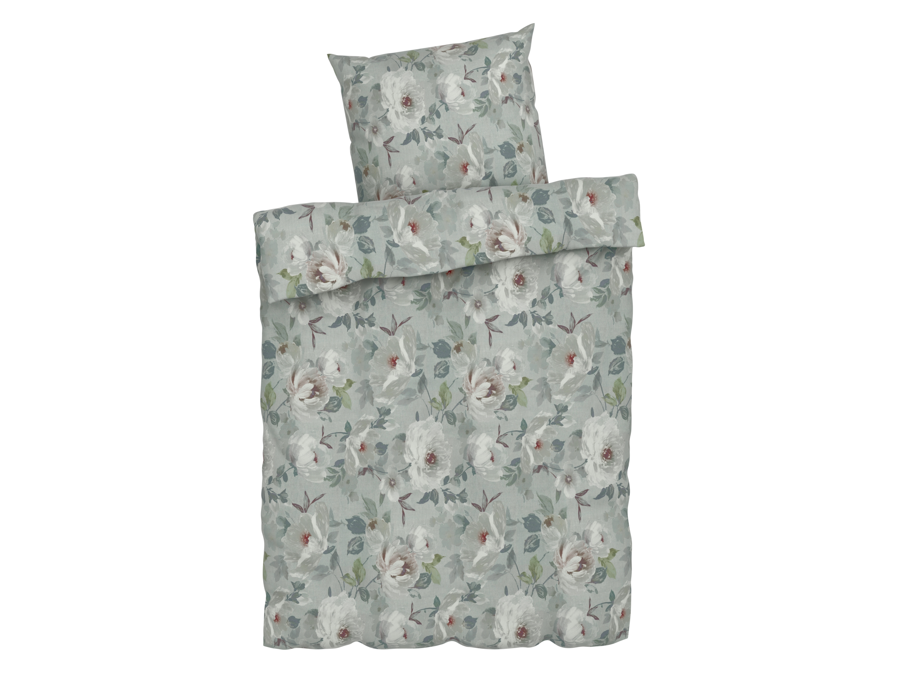 Livarno home Pościel z bawełny renforcé, 140 x 200 cm Kwiaty duże/zielone