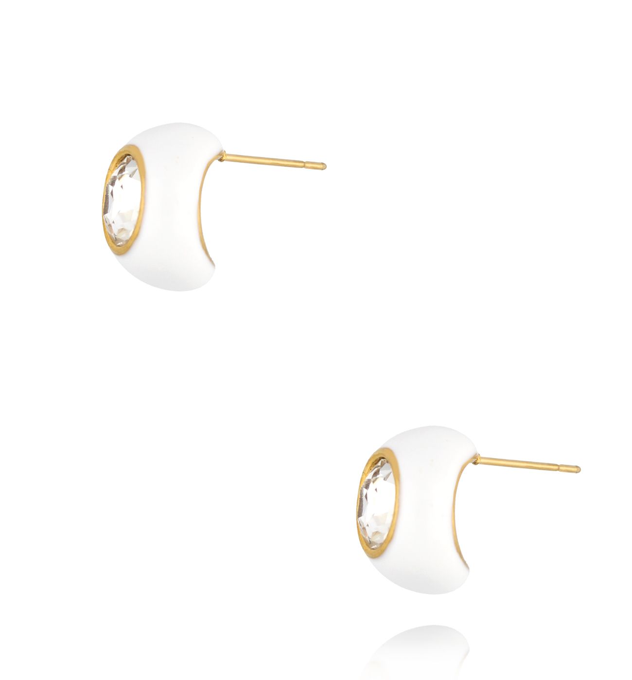 Kolczyki białe emaliowane KSY0172