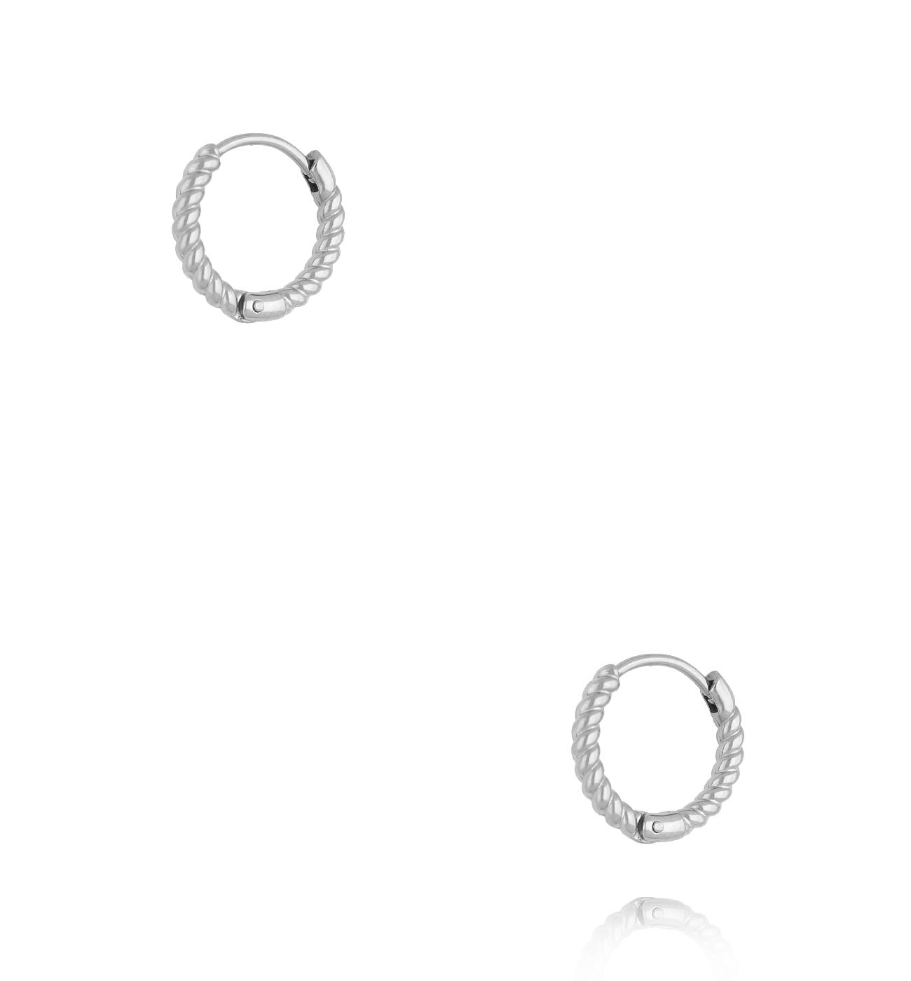 Kolczyk klasyczne srebrne kółeczka z plecionym wzorkiem KSA2512