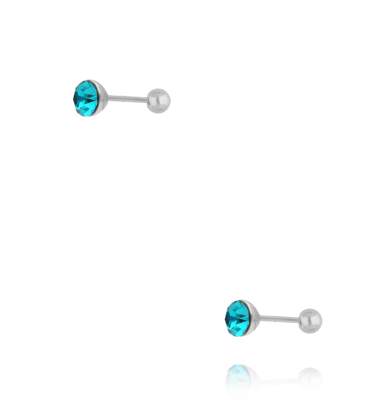 Kolczyki z niebieskim kryształem w srebrnej oprawie KCA0169 - By Dziubeka