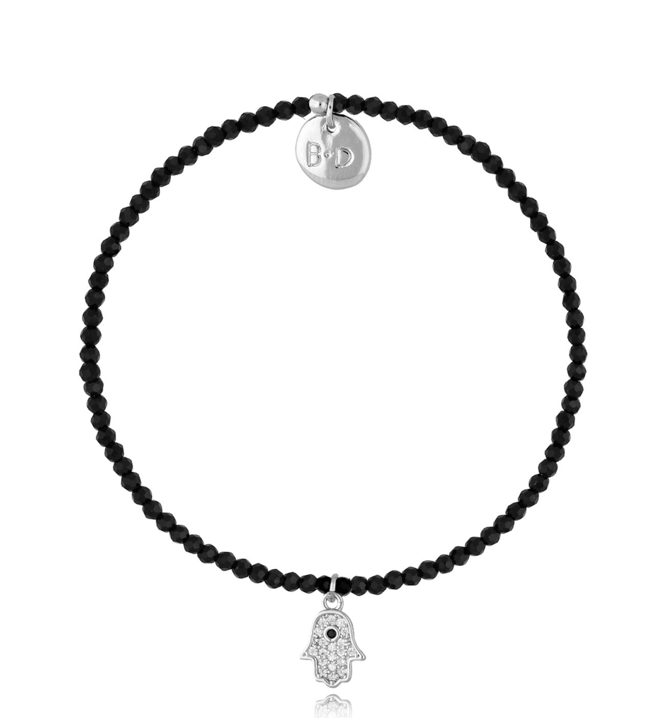 Bransoletka czarna z ręką Fatimy Lifestyle - By Dziubeka