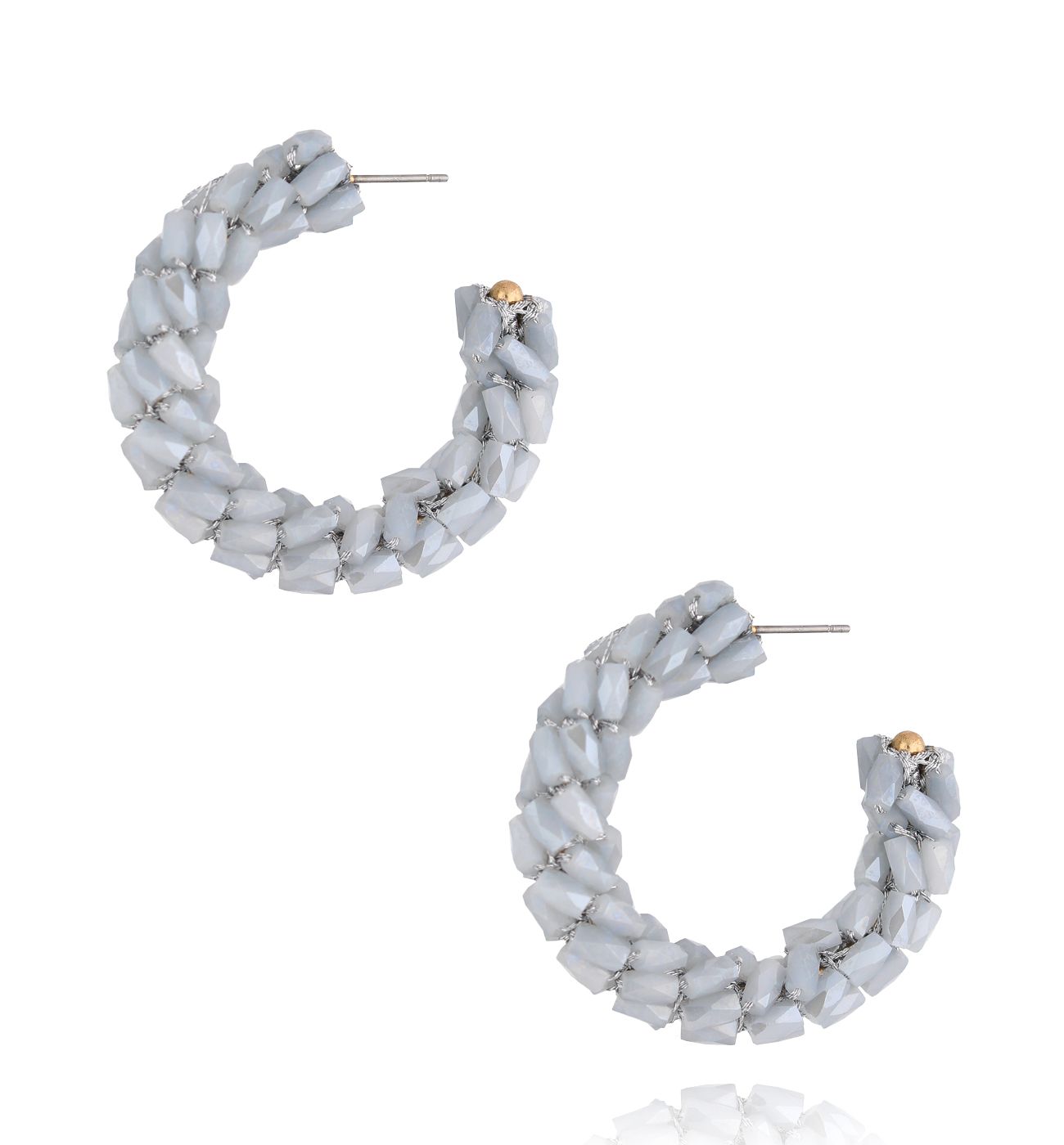 Kolczyki szare z kryształkami Descansar KWE0112