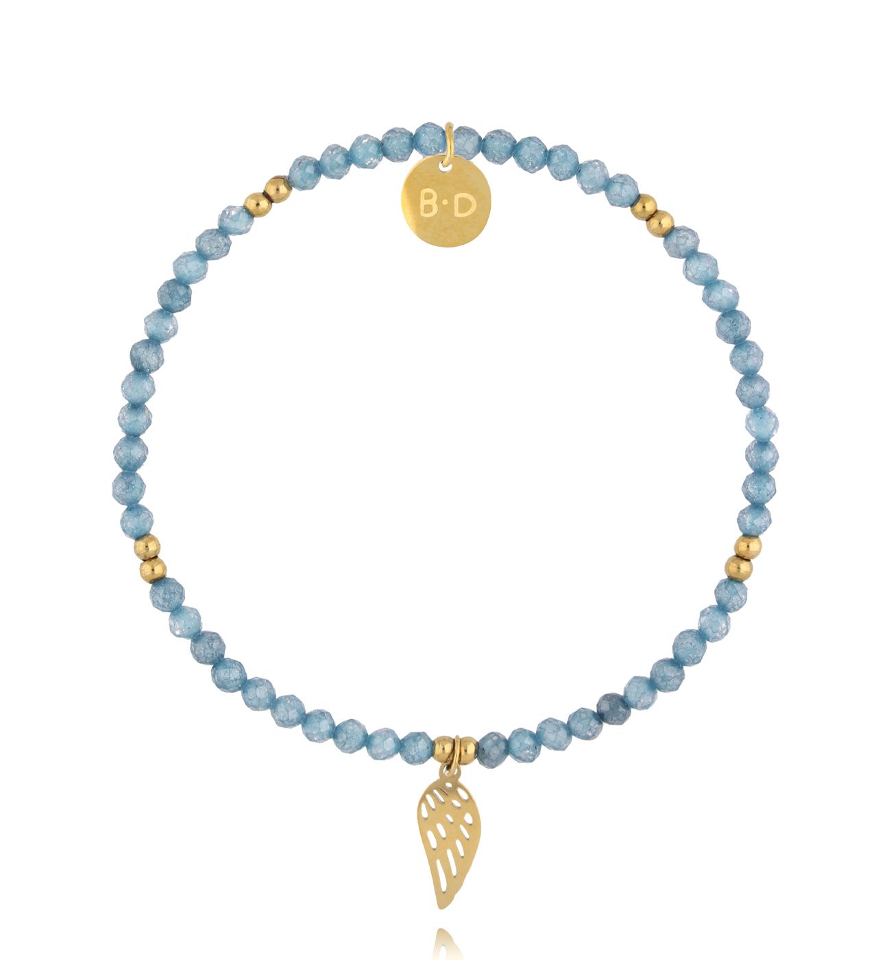 Bransoletka z cyrkoniami skrzydełkiem - By Dziubeka