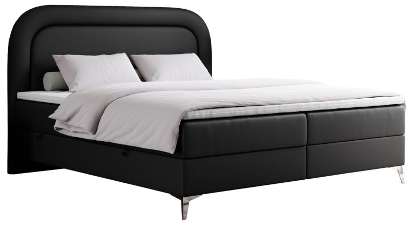 Łóżko kontynentalne MKS Meble EIRA 120x200 H3 czarny ekoskóra 1szt.