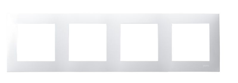 Ramka poczwórna Ospel Szafir biała